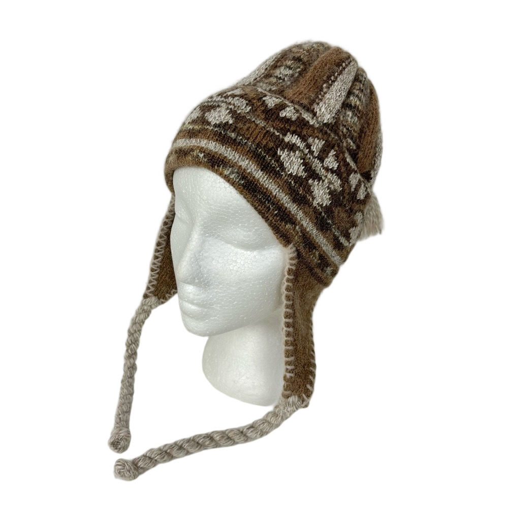 Brown wool chullo toque